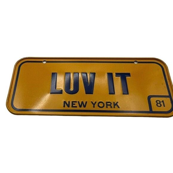 1981 New York VANITY Love It Wheaties Post Cereal Mini bike license Plate Tag - Picture 1 of 3